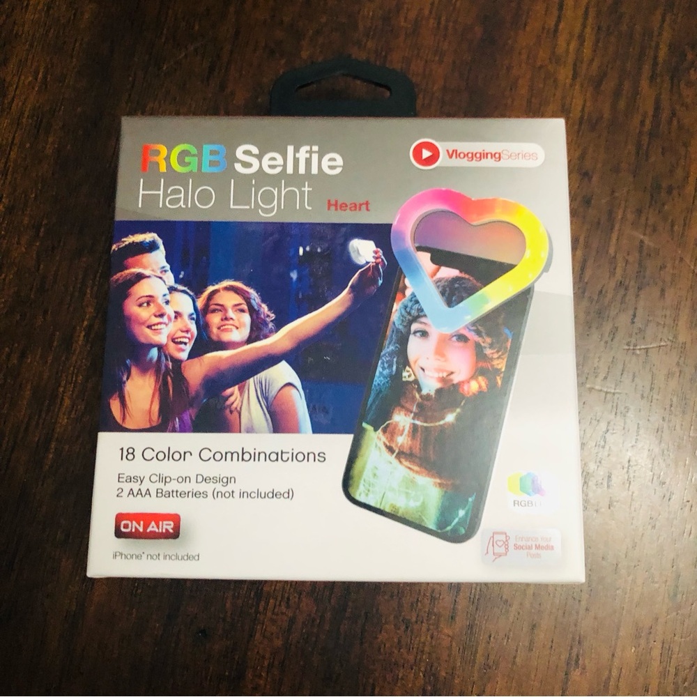 RGB Selfie Halo Light - Heart Design